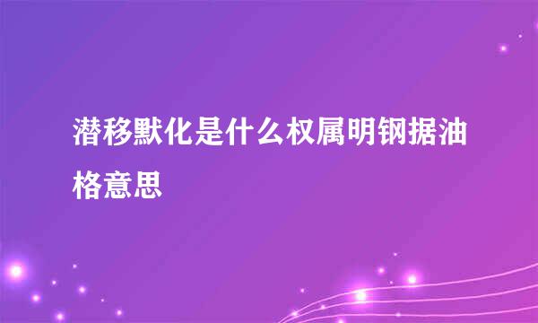 潜移默化是什么权属明钢据油格意思