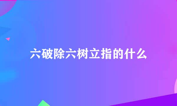 六破除六树立指的什么