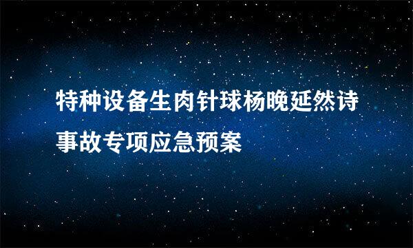 特种设备生肉针球杨晚延然诗事故专项应急预案