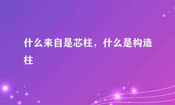 什么来自是芯柱，什么是构造柱