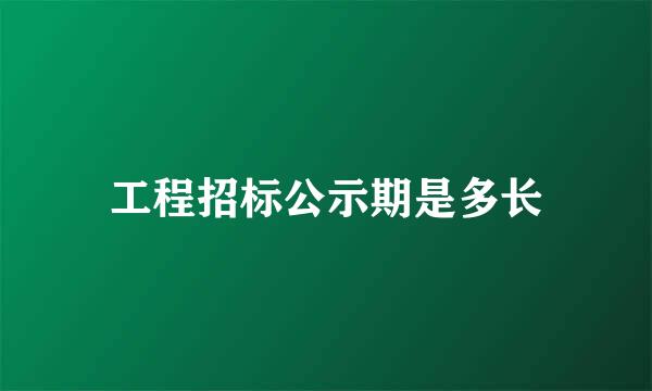 工程招标公示期是多长