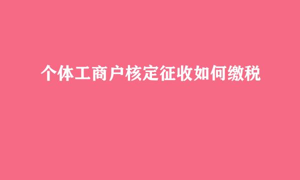 个体工商户核定征收如何缴税