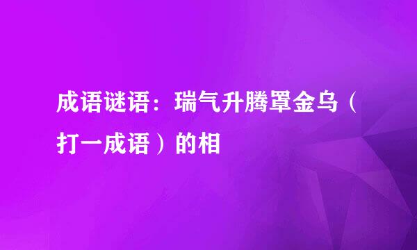 成语谜语：瑞气升腾罩金乌（打一成语）的相