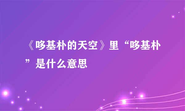 《哆基朴的天空》里“哆基朴”是什么意思