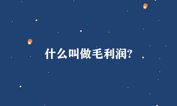 什么叫做毛利润?