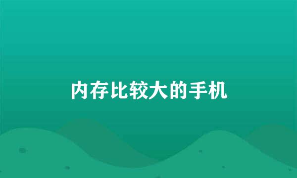 内存比较大的手机