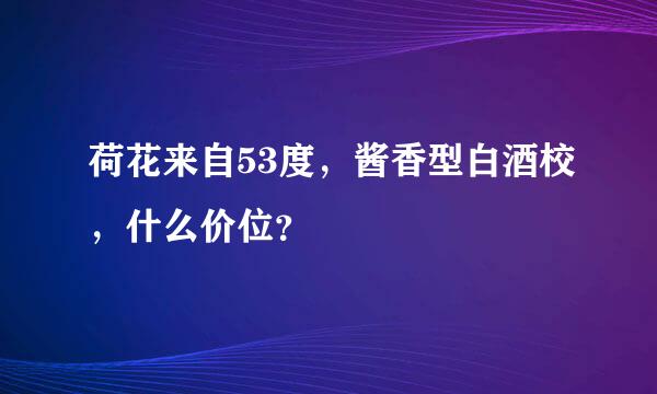 荷花来自53度，酱香型白酒校，什么价位？