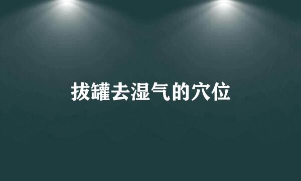 拔罐去湿气的穴位