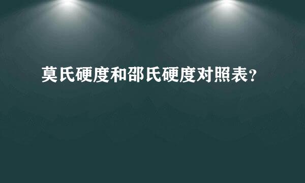 莫氏硬度和邵氏硬度对照表？