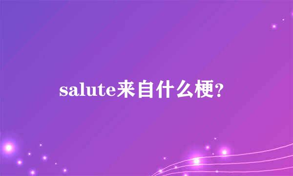 salute来自什么梗？