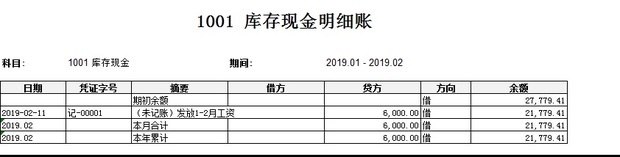 总账、明细账模板