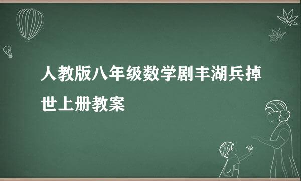 人教版八年级数学剧丰湖兵掉世上册教案