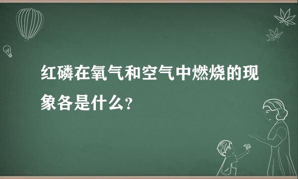 红磷在氧气和空气中燃烧的现象各是什么？