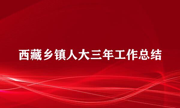 西藏乡镇人大三年工作总结