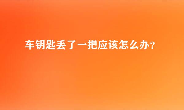 车钥匙丢了一把应该怎么办？