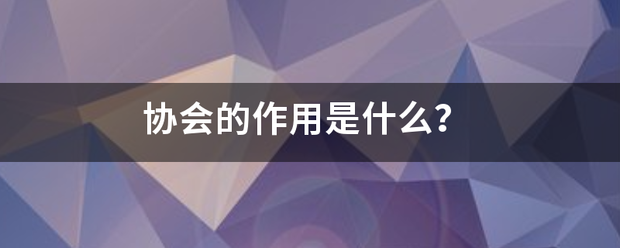 协会的作用间磁作是什么？