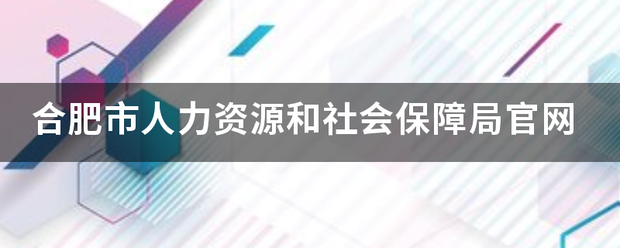 合肥市人力资源和社会保障局官网