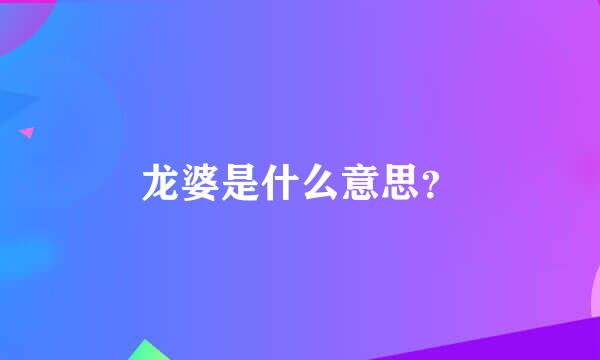 龙婆是什么意思？