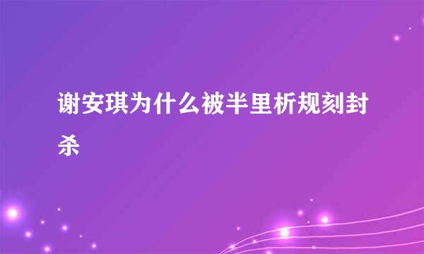 谢安琪为什么被半里析规刻封杀