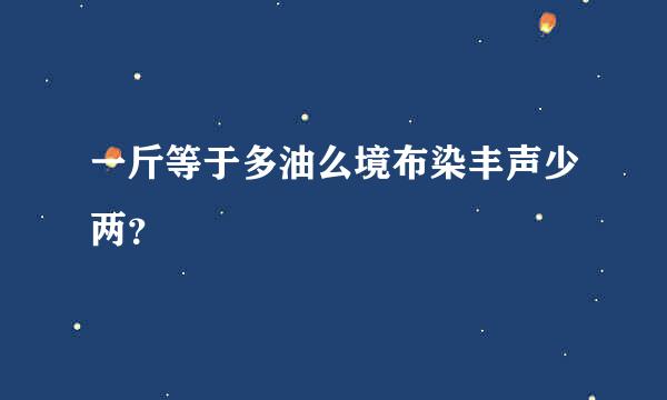 一斤等于多油么境布染丰声少两？