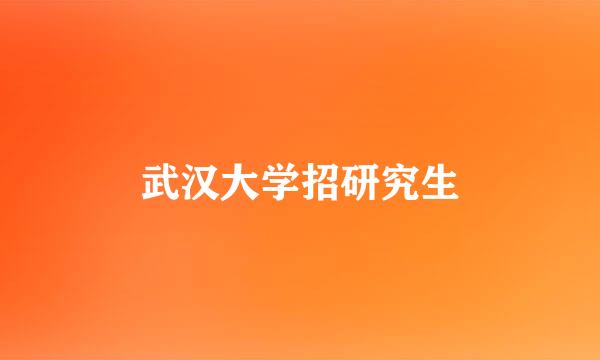 武汉大学招研究生