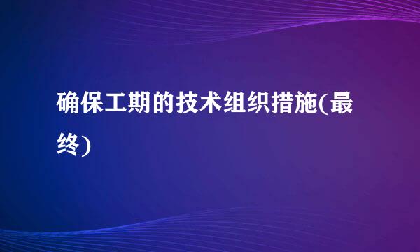 确保工期的技术组织措施(最终)