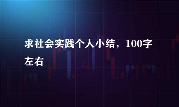 求社会实践个人小结，100字左右