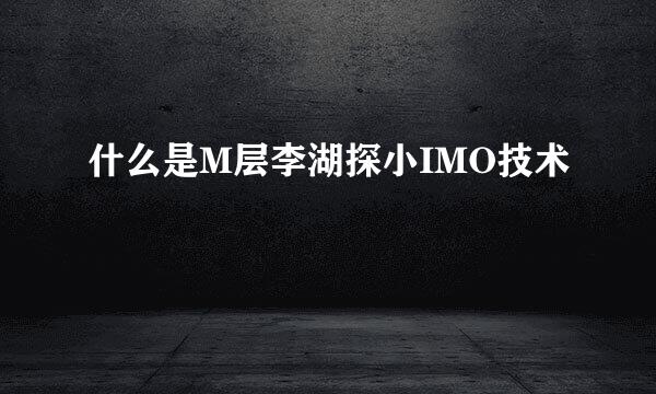 什么是M层李湖探小IMO技术