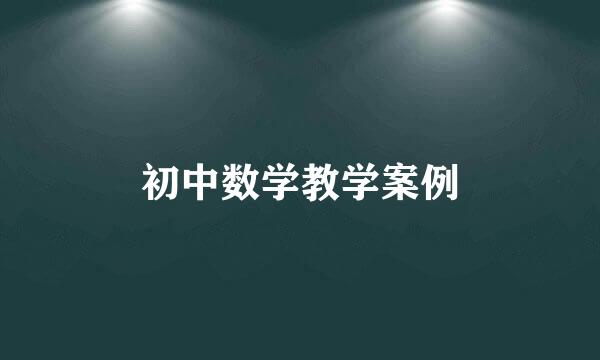 初中数学教学案例