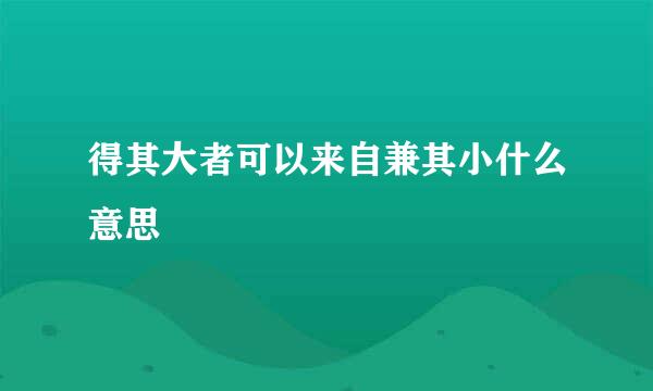 得其大者可以来自兼其小什么意思