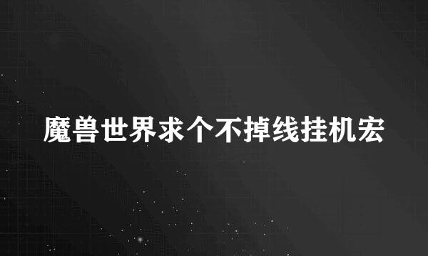 魔兽世界求个不掉线挂机宏