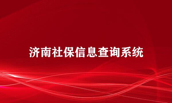 济南社保信息查询系统