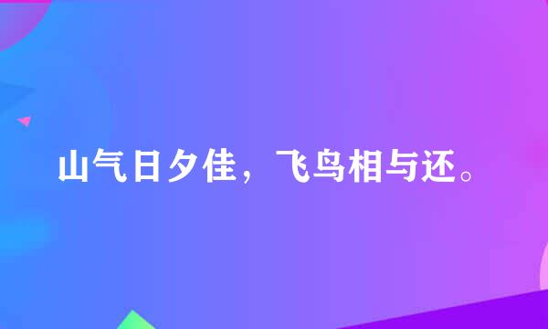 山气日夕佳，飞鸟相与还。