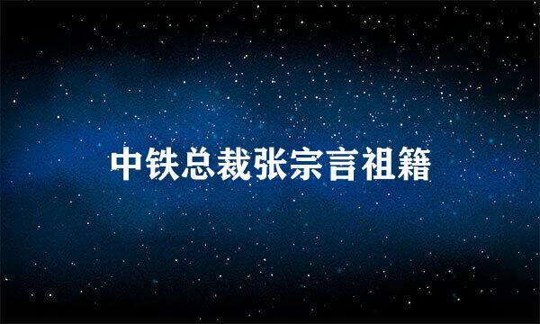 中铁总裁张宗言祖籍