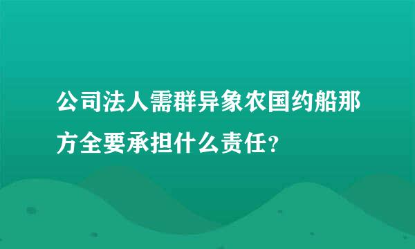 公司法人需群异象农国约船那方全要承担什么责任？