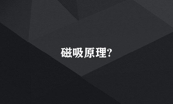 磁吸原理?