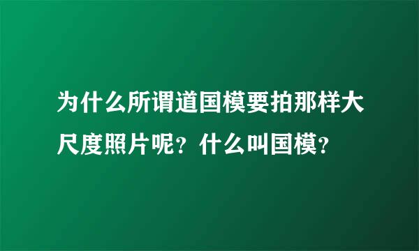 为什么所谓道国模要拍那样大尺度照片呢？什么叫国模？