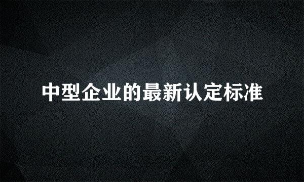 中型企业的最新认定标准