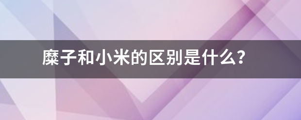 糜子和小米的区别是什么？