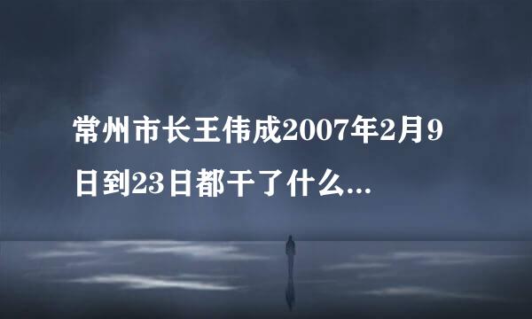 常州市长王伟成2007年2月9日到23日都干了什么？急！！