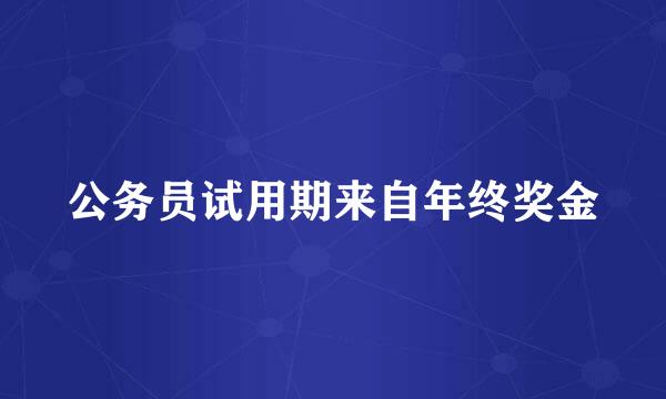 公务员试用期来自年终奖金