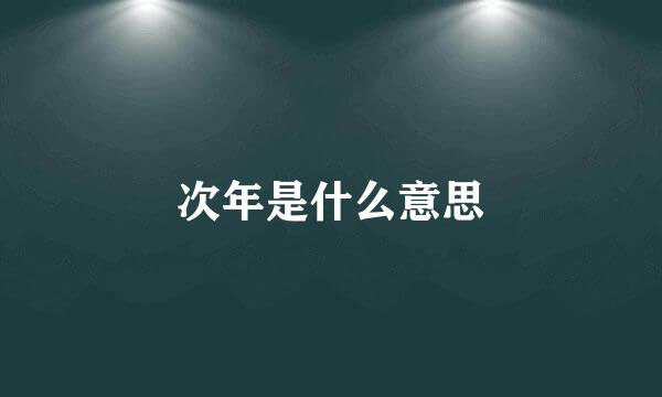 次年是什么意思