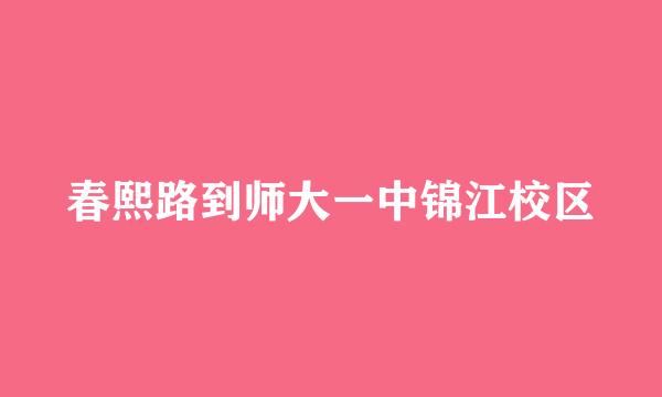 春熙路到师大一中锦江校区