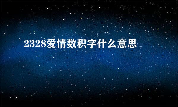 2328爱情数积字什么意思