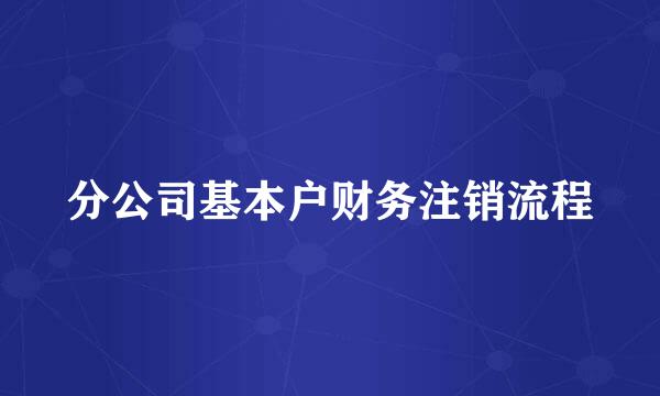 分公司基本户财务注销流程