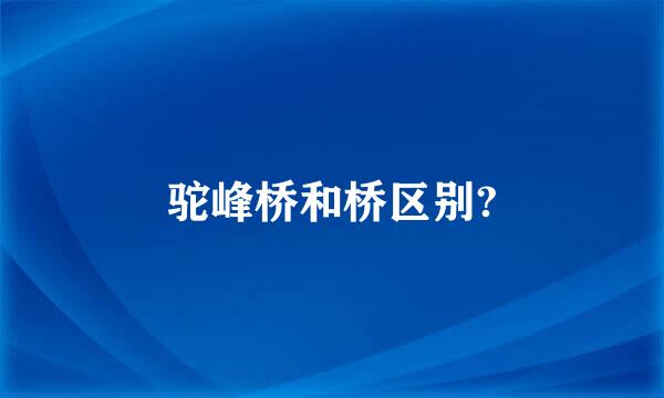 驼峰桥和桥区别?