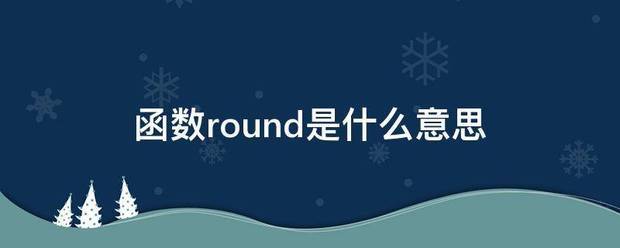 函数round是什么意思