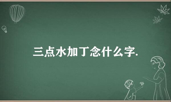 三点水加丁念什么字.