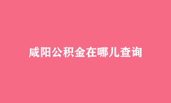 咸阳公积金在哪儿查询