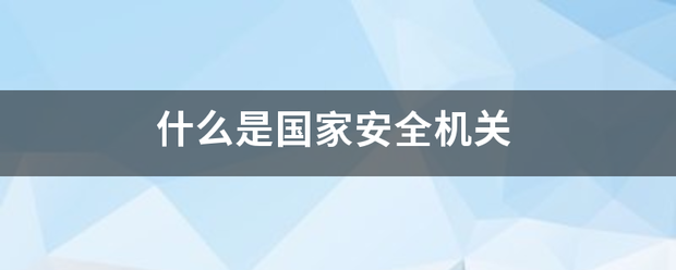 什有陈证旧图段固么是国家安全机关